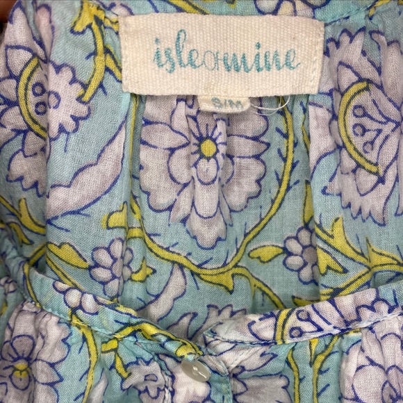 Isle Of Mine Aqua Blue Geo-Print Mini Dress Size S/M - Picture 4 of 7